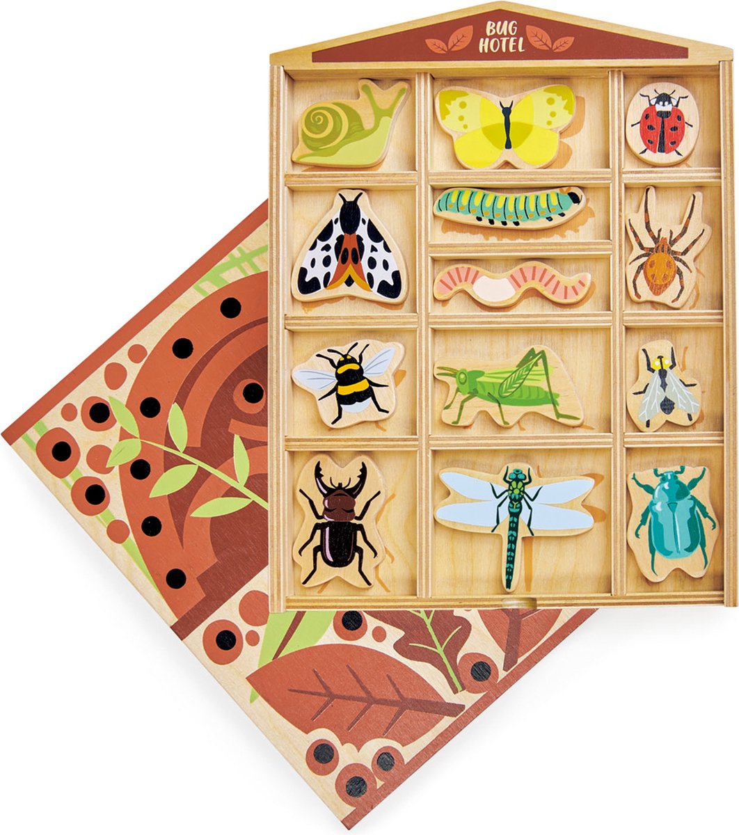 TENDER LEAF Preschool - Insectenhotel - 13 Verschillende Figuren - 20.2X26.3X3 - 3 Jaar