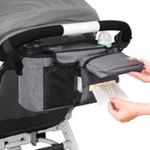 Baby Organizer - Buggy - Kinderwagen - Tas - Organisator - Baby Accessoires - met 2 Deep Cup Houders & Schouderband - Handtas - Universeel