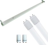 Luminaire LED TL avec tube T8 Incl. Démarreur - Igia Dybolo - 150cm Double - 44W - Wit Naturel 4200K - Indice de protection IP20