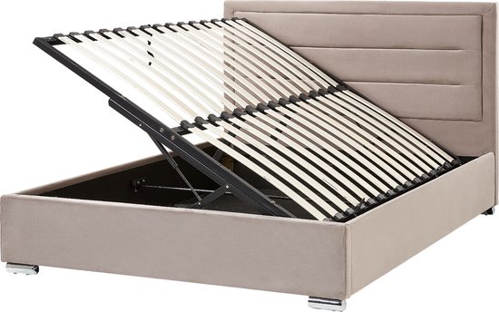 Beliani ROUEN - Bed with Storage - Fluweel
