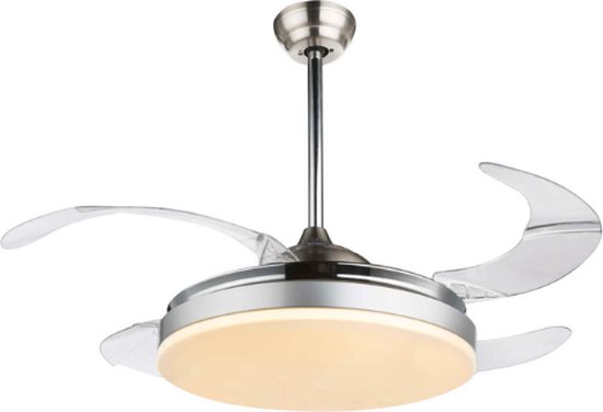 Stille witte plafondventilator HOUSTON met LED | 3 bladen met afstandsbediening
