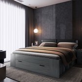 Nicesleep.nl - Tweepersoonsbed Flore 180x200 - Grijs / Carbon - Met Lattenbodem - Super Actie - Nieuw bij Bol.com