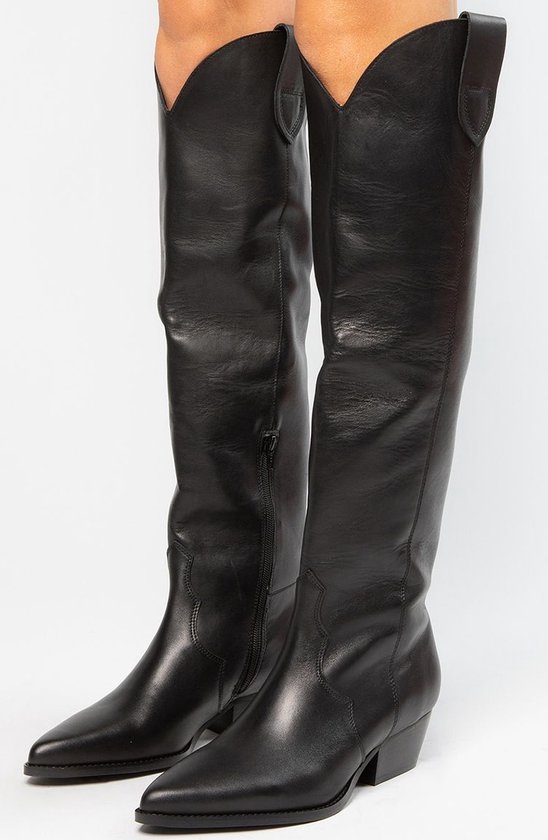 Sacha Femme Santiags hautes en cuir noir Taille 41 bol