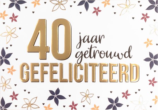 Kaart - Daisy - 40 jaar getrouwd - DSY025 | bol.com