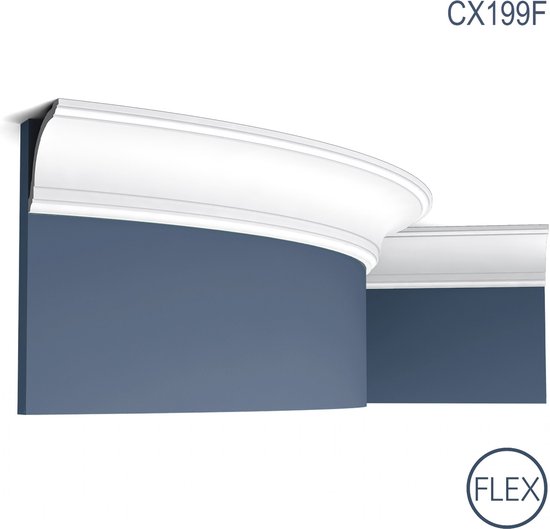 Kroonlijst Orac Decor CX199F AXXENT Sierlijst flexibel Lijstwerk tijdeloos klassieke stijl wit 2 m