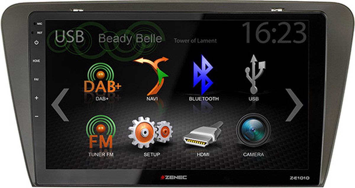 Zenec Z-E1010 + Z-F5601 - Autoradio - Pasklare radio - Skoda Octavia 3 - USB - DAB+ - BT - 10 inch touchscreen