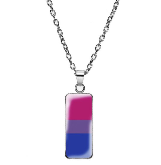 Cabantis Pride Ketting-Ketting Dames-Ketting Heren-Ketting Unisex-Sieraden-LGBTQIA+-Biseksueel-Roze-Paars-Blauw