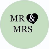 2 Buttons Mr & Mrs mint groen - bruid - bruidegom - trouwen - button - badge - mr - mrs - mint - groen