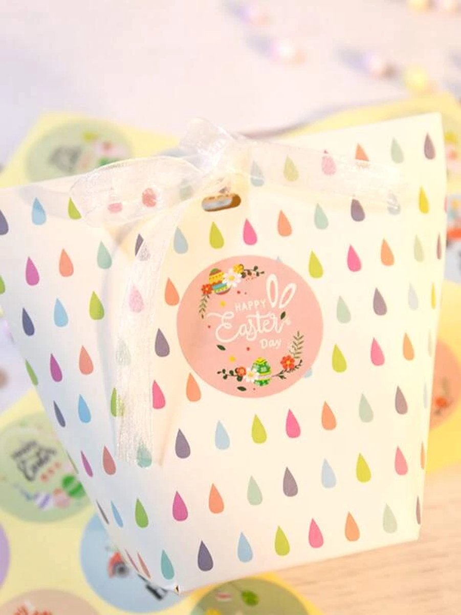 Paas Sticker - Sluitsticker - 6 assorti - Sluitzegel Pasen - Happy Easter - Ei - Kuiken - Konijn - Vlag | Kaart - Envelop | Fijne Paasdagen - Paasfeest | Kids - Kind | Envelop stickers | Cadeau - Gift - Cadeauzakje - Traktatie | Chique inpakken — afbeelding 5