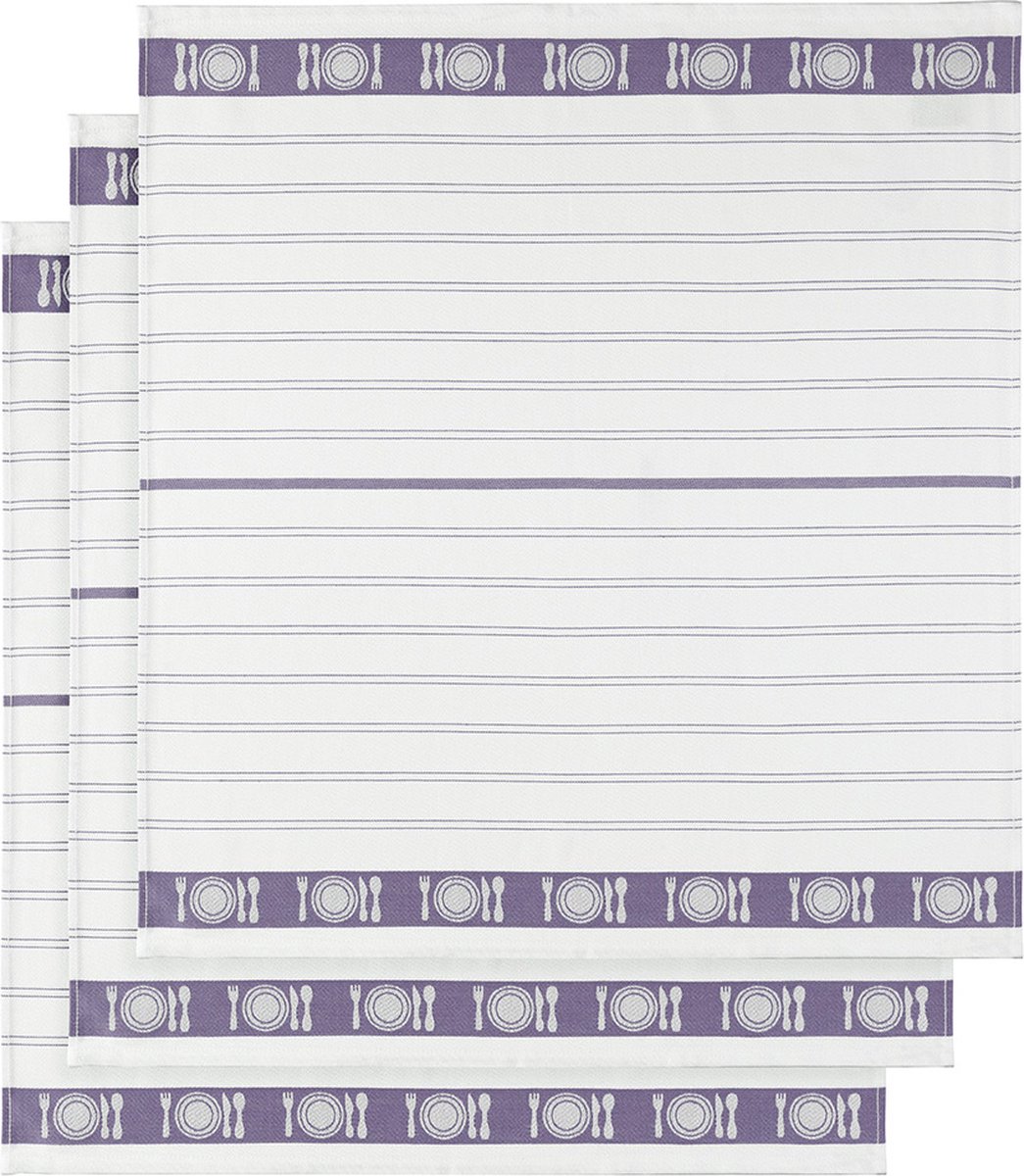De Witte Lietaer Theedoek BML, Lavendel - 3 stuks - 65 x 65 cm - Katoen