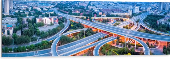 Dibond - Kruisingen van Wegdek in China - 120x40 cm Foto op Aluminium (Wanddecoratie van metaal)