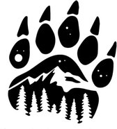 patte d'ours montagne wall sticker autocollant de voiture fenêtre autocollant noir 12x13