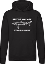 Shark | haai | gevaarlijk | vragen | aanwijzen | schuld | Unisex | Trui | Sweater | Capuchon