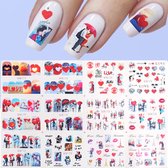 12 Stuks Nagelstickers – Romantisch Parijs – Nail Art Stickers