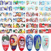 12 Stuks Nagelstickers – Kerst Icoontjes – Kerstman, Kerstboom, Sneeuw – Nail Art Stickers