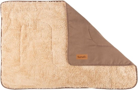 Scruffs Cosy - Zachte hondendeken - Tweezijdig te gebruiken met heerlijk zachte binnenvoering - 110 x 75cm - Caramel Brown
