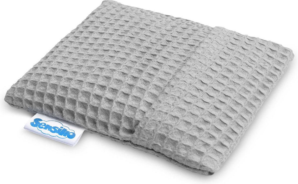 Goedkoopste Sensillo Baby Premium Kersenpittenzak Wafel - 100 katoen - Kruik gevuld met Kersenpitten - 13 cm x 16 cm - Grijs