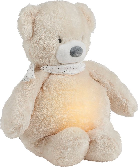 Foto: Nattou sleepy knuffel met nachtlamp beer beige 30 x 20 cm