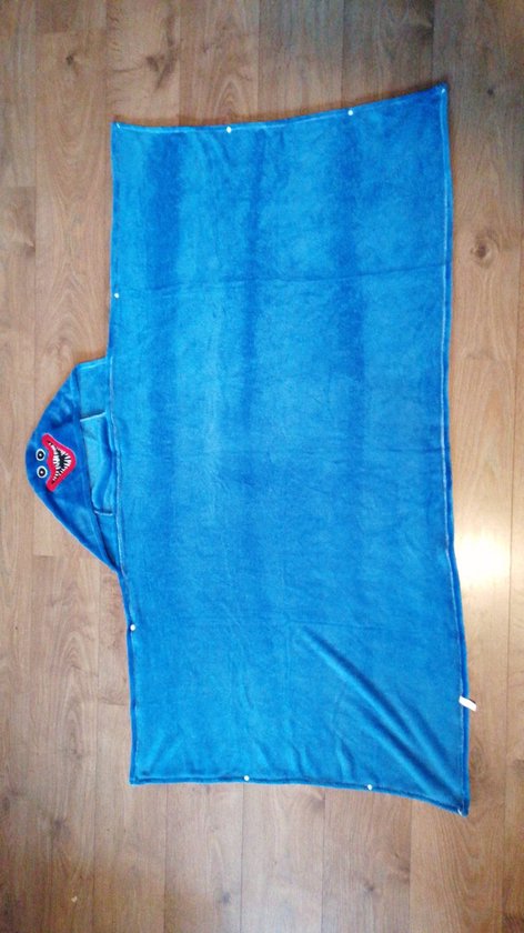 Ultrazachte Fleece Deken (Blauw), Hoodie deken en badlaken 3-in-1 - 160cm x 80 cm -Plaid - Hoodie/Oodie/Snuggie - Cadeau