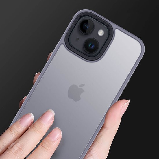 IYUPP Hoesje Geschikt voor iPhone 7 / 8 / SE 2020 / SE 2022 Hoesje - Shockproof Back Cover - Grijs Wit Transparant
