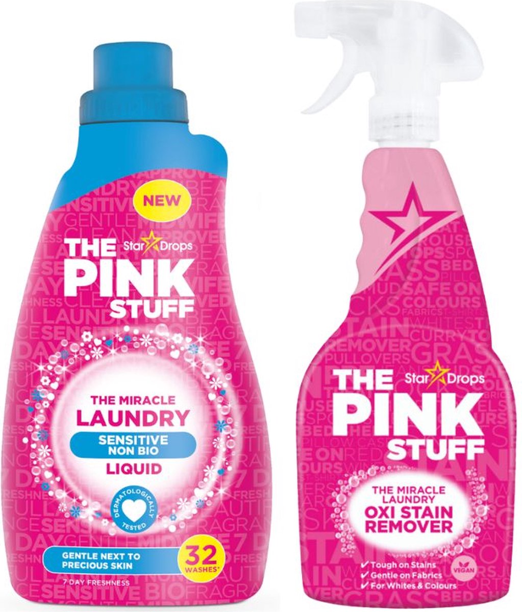 Combinatieset: The Pink Stuff - Sensitive Wasgel + Vlekverwijderaar Spray
