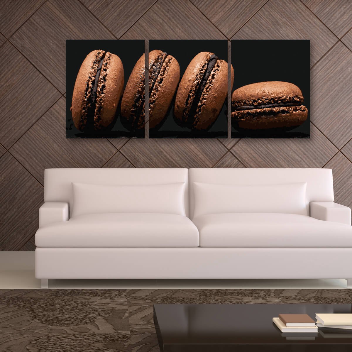 Schilderen Op Nummer Volwassenen DIY Paint By Number Compleet Hobby Pakket op Frame met Vernis - ®Arty Bee - Macarons - 3x40x50cm — afbeelding 3