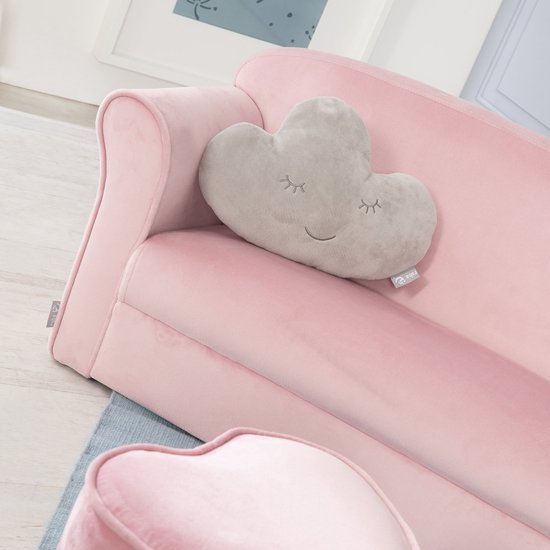 Roba Banc Enfant Lil Canapé Junior 38 X 78 X 43 Cm Velours Rose