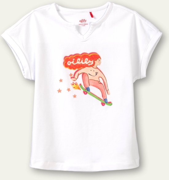 Oilily Tessa - T-Shirt - Meisjes - Wit - 110