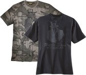 Uncle Sam WORKWEAR T-shirt met ronde hals en opdruk antraciet/zwart maat M