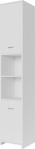 Casaria Badkamerkast Neapel - 180x30x30cm 6 Vakken 2 Deuren - Wit