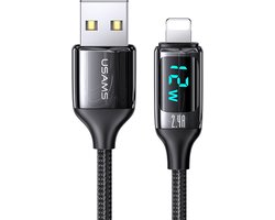 USAMS U78 Serie - Lightning Kabel - 1.2m - Snel Opladen - Zwart
