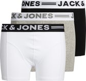Jack & jones jongens - 6 boxers - wit-grijs-zwart - Sense - maat 140