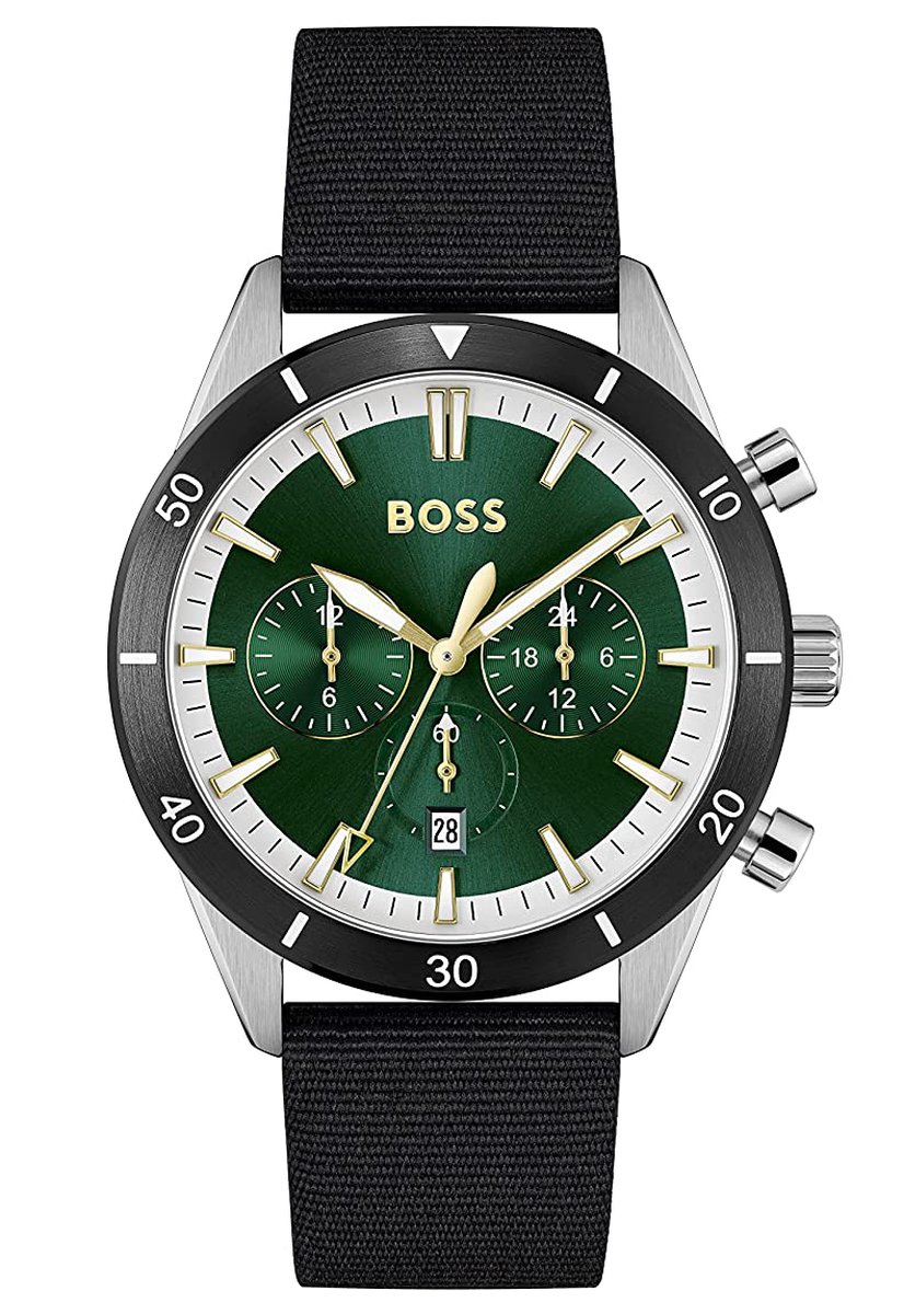 Hugo Boss Santiago 1513936 Horloge - Textiel - Zwart - Ø 44 mm