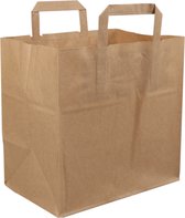 Tas - Kraftpapier - platte papieren handgreep - 26x 17x26cm - papieren draagtas - bruin - Voordeelverpakking - 3 x 250 stuks