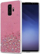 Cadorabo Hoesje geschikt voor Samsung Galaxy S9 PLUS in Roze met Glitter - Beschermhoes van flexibel TPU silicone met fonkelende glitters Case Cover Etui