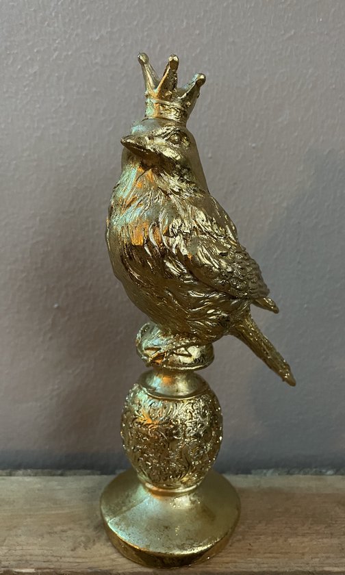 Vogel - Vogel met kroon - Goud - Decoratie - Woonaccessoire - Bird - Birds  - Goud -... | bol.com