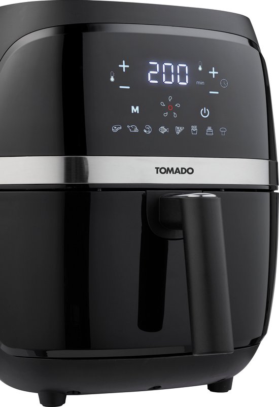 Uiterlijke kenmerken - Tomado TAF3202B - Tomado TAF3202B - Airfryer - Heteluchtfriteuse - 3,2 liter inhoud – 8 automatische programma’s - Digitaal display - 500 gr friet – Zwart