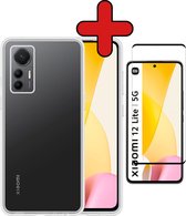 Hoesje Geschikt voor Xiaomi 12 Lite Hoesje Siliconen Case Hoes Met Screenprotector - Hoes Geschikt voor Xiaomi 12 Lite Hoes Cover Case - Transparant