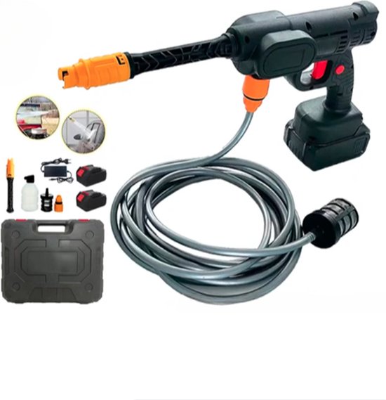 1160 PSI/8 MPA draadloze hogedrukreiniger met geïntegreerd verstelbaar mondstuk, handpistool voor vloerreiniging in de auto, thuis 1160 PSI/8 MPA draadloze hogedrukreiniger met geïntegreerd verstelbaar mondstuk, handpistool voor vloerreiniging in de auto, thuis