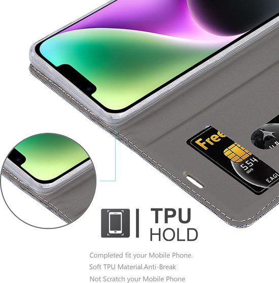 Coque Cadorabo pour Apple iPhone 14 PLUS en GRIS CLAIR MARRON - Coque de protection avec fermeture magnétique