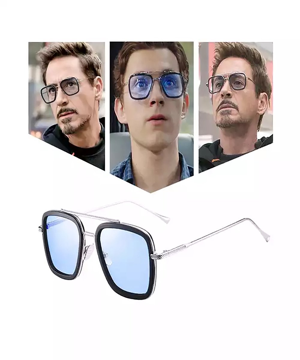 Tony Stark bril - Zonnebrillen - Blauwe glazen - Kleding accessoires