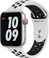 Apple Nike Sport Band voor Apple Watch Series 1 / 2 / 3 / 4 / 5 / 6 / 7 / 8 / 9 / SE - 38 / 40 / 41 mm - Pure Platinum / Black