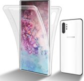 Cadorabo Hoesje geschikt voor Samsung Galaxy NOTE 10 PLUS in TRANSPARANT - 360° Full Body Case Cover Beschermhoes Voor- en achterbescherming, all-round bescherming met displaybescherming