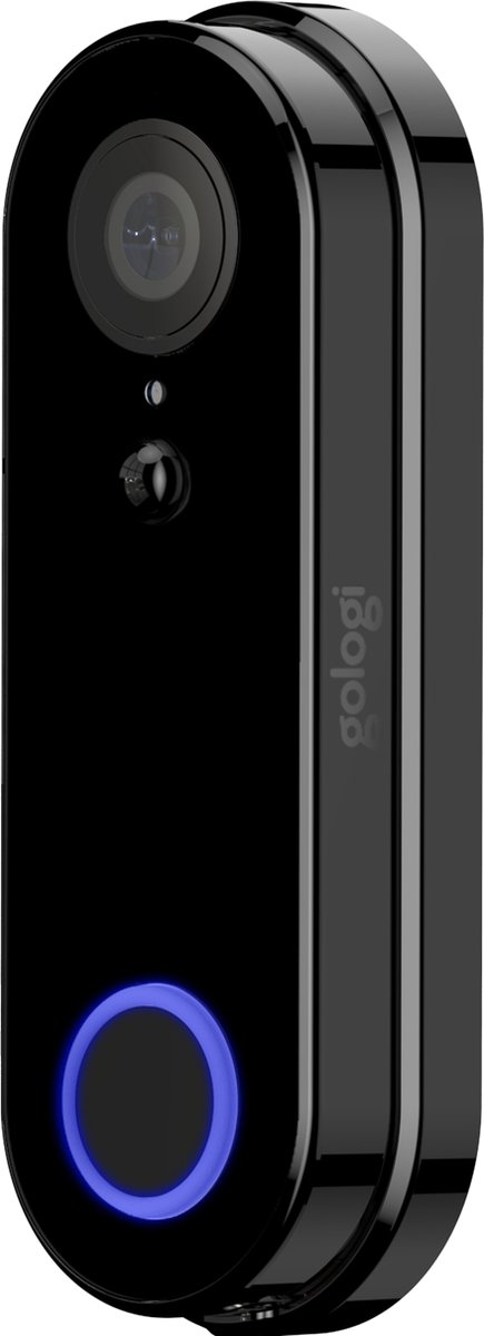 Gologi draadloze deurbel - HD Video Deurbel - Met Camera en WiFi - Inclusief Gong - Nederlandstalige app - Waterdicht - Met 32GB SD-kaart - Zwart