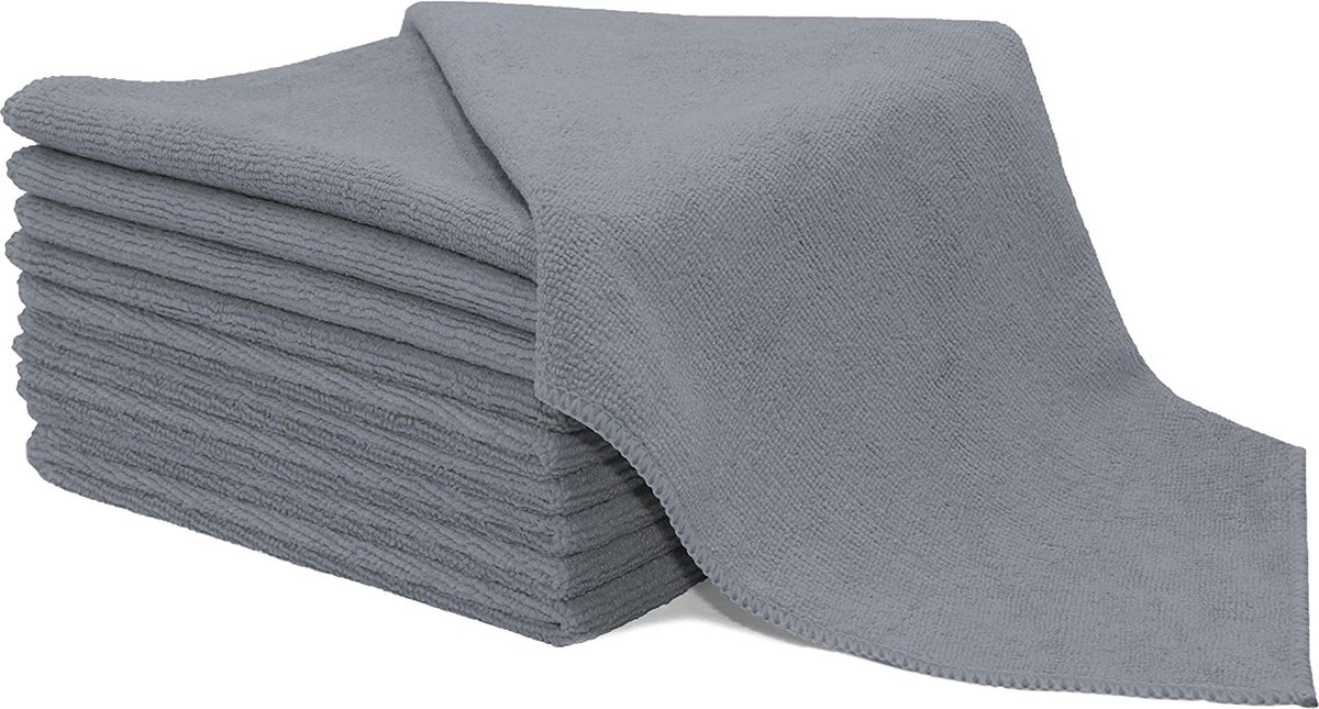 Goedkoopste ZOLLNER set van 10 microvezel reinigingsdoeken, 40x40 cm, 280 g/qm, grijs