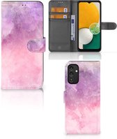 Telefoonhoesje Geschikt voor Samsung Galaxy A14 5G Flipcase Pink Purple Paint