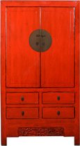 Fine Asianliving Antieke Chinese Bruidskast Rood High Gloss B103xD50xH188cm Chinese Meubels Oosterse Kast