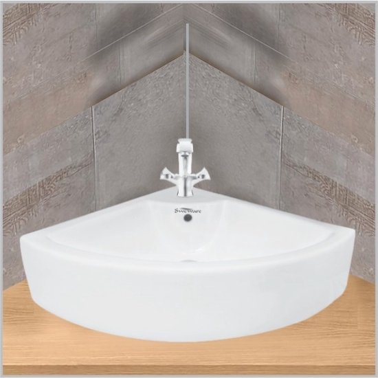 GIANTEX Waschbecken Keramik, Aufsatzwaschbecken Rund, 41 x 33,5 x 14 cm Waschschale für Badezimmer
