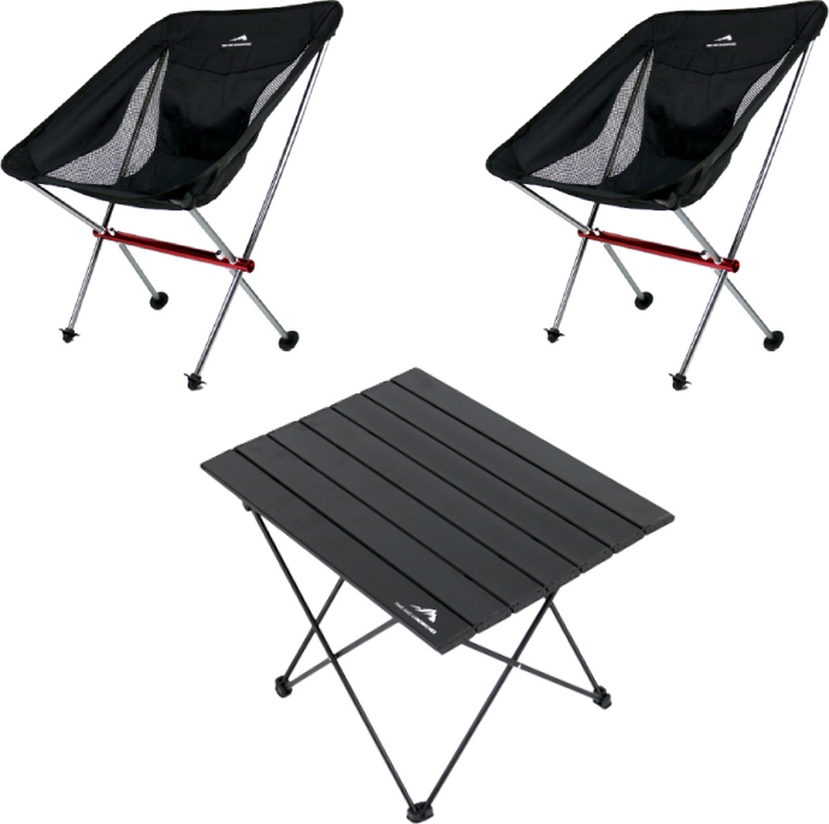 TS - Small Set - Kampeerset 2 stoelen + 1 tafel - Ultra lichtgewicht - Compact - Aluminium - Camping stoel tafel - Supersterk - Opvouwbaar - Inklapbaar - Visstoel – Vouwstoel – Strandstoel - Picknicktafel