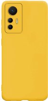 Hoesje Geschikt voor Xiaomi 12 Lite Hoesje Siliconen Cover Case - Hoes Geschikt voor Xiaomi 12 Lite Hoes Back Case - Geel